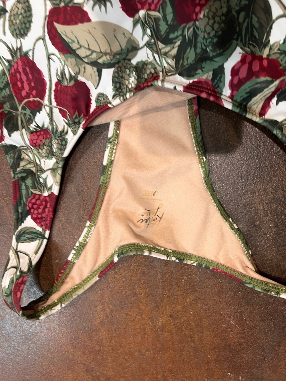 Strawberry Print Swim Top - Red & Green - Picture 2 of 2